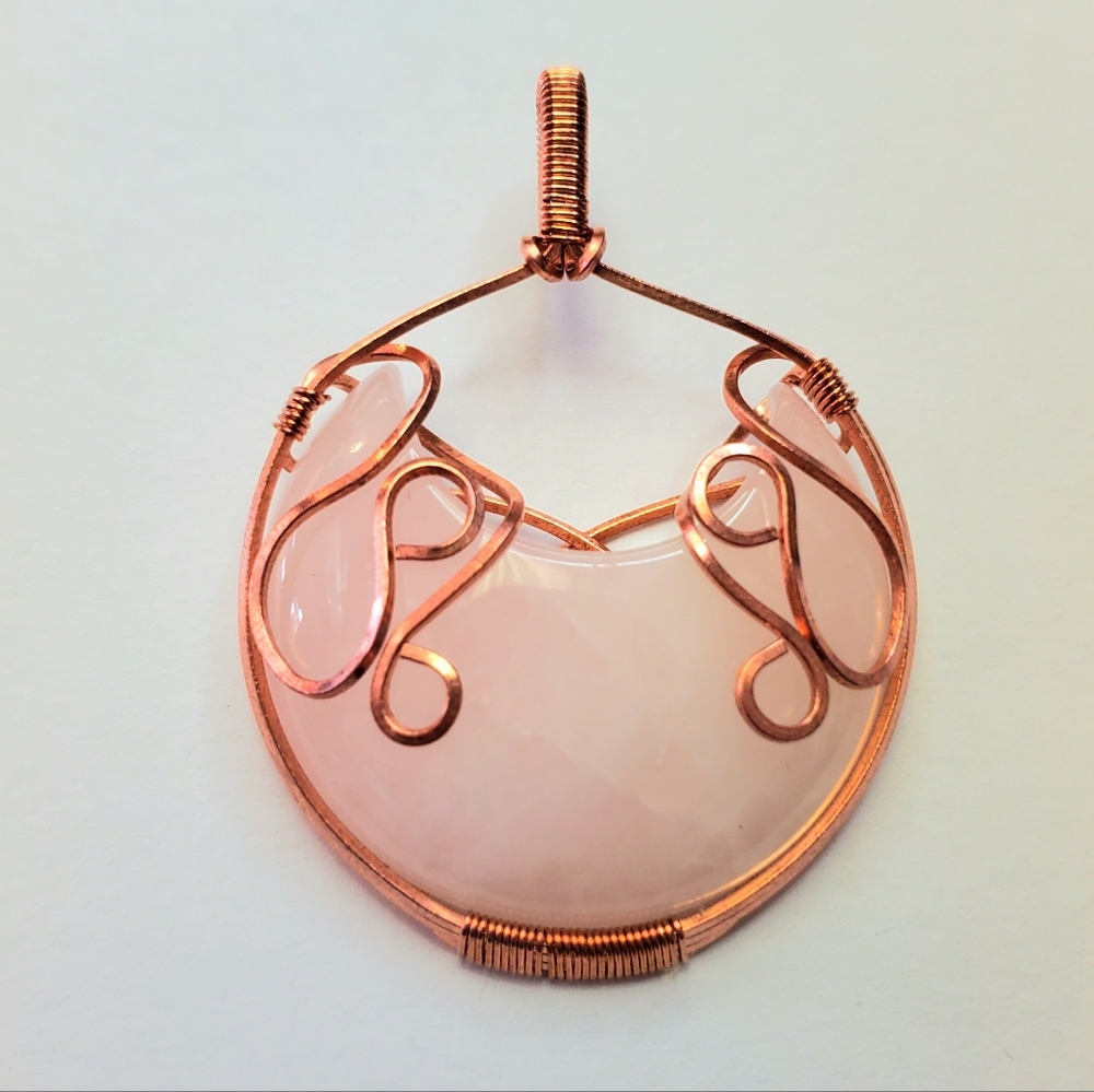 Rose quartz moon necklace